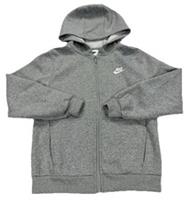 Nike Fleece Zip Up Hoodie Grey Boys Size Large 11-12 Years New