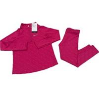 Nike Swoosh Dri-Fit Junior Girls Tracksuit Pink 2 Piece Size 6-7 Years New