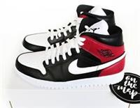 Nike Air Jordan 1 Retro Mid W Black White Noble Red Bred UK 2.5 US 3 5 EU 35.5