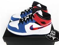 Nike Air Jordan 1 Retro Mid SE GS White Red Rush Blue UK 4 5 US BQ691-146 New