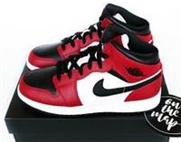 Nike Air Jordan 1 Retro Mid Chicago Toe Red White Black GS UK 3 4 5 9 10 US New