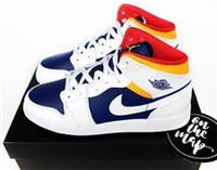 Nike Air Jordan 1 Retro Mid White Royal Blue Laser Orange GS UK 3 4 5 6 7 US New