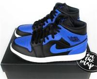 Nike Air Jordan 1 Retro Mid Black Hyper Royal Blue White UK 3 4 5 6 7 US New