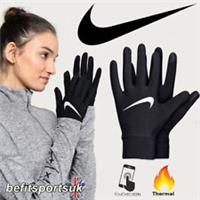 NIKE GLOVES RUNNING WOMENS BLACK LADIES DRI LIGHTWEIGHT TECH TOUCH SCREEN PHONE