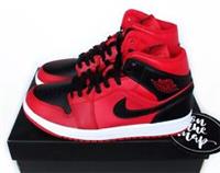 Nike Air Jordan 1 Retro Mid Reverse Bred Toe Black Gym Red UK 6.5 US 7.5 New