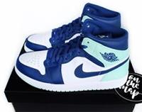 Nike Air Jordan 1 Retro Mid Mint Foam Green Mystic Navy Blue UK 5 6 7 US New
