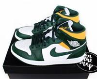 Nike Air Jordan 1 Retro Mid Sonics Noble Green Pollen Yellow UK 3 US 3.5 4 New