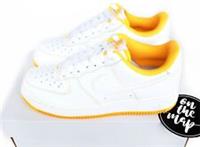 Nike Air Force 1 '07 AF1 White Laser Orange Yellow Stitch UK 6 US 7 EUR 40 New