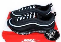 Nike Air Max 97 AM97 Triple Black Sport Red Mini Swoosh UK 5 7 8 9 10 US New