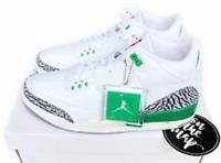 Nike Air Jordan 3 Retro Lucky Green White W UK 9.5 US 10.5 W 12 CK9646-136 New