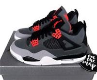 Nike Air Jordan 4 Infrared Grey Red Black GS UK 6 US 7Y EUR 40 408452-061 New