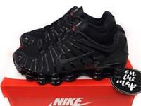 Nike Shox TL W Triple Black Hematite Red UK 5 10 11 12 13 14 US AR3566-002 New