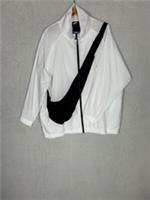 Nike, Women's White + Black Tick Loose Fit Full Zip Windbreaker, Size M - BNWT - M Regular