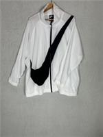 Nike, Women's White + Black Tick Loose Fit Windbreaker, Size Large - Brand New - L Regular