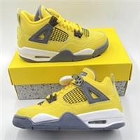 Nike Air Jordan 4 Retro Lightning Yellow Trainers Size UK 3 GS BNWT 408452-700