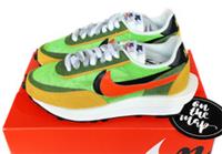 Nike x Sacai LDwaffle Daybreak Green Gusto Orange UK 4 5 6 7 US BV0073-300 New