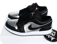 Nike Air Jordan 1 Low W Black Silver Metallic Toe UK 4.5 US 5 7 DA5551-001 New