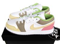 Nike Air Jordan 1 Low Pastel Grind Green Pink GS UK 6 US 7 EUR 40 DJ0341-100 New