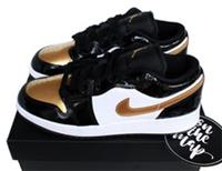 Nike Air Jordan 1 Low SE Black Gold Toe GS UK 5 US 5.5 EUR 38 DR6970-071 New