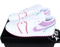 Nike Air Jordan 1 Low SE Knit White Purple GS UK 4.5 US 5 EU 37.5 DM9037-100 New