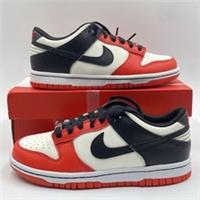 Nike Dunk Low NBA Chicago Red Black Trainers Size UK 3.5 GS BNWT DO6288-100