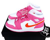 Nike Air Jordan 1 Mid Pinksicle Safety Orange GS UK 3 4 5 6 US DX3240-681 New