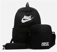 3PCS Nike Backpack bag Lunch bag Pencil case School trip backpack-Black