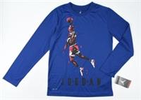 NIKE AIR JORDAN Boys Dri-Fit Long Sleeve Top, Insignia Blue, size 12-13 years