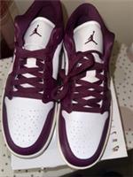 Nike Air Jordan 1 Low UK 9 White/Bordeaux-Sail Brand New In Half Box Unisex