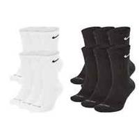 Nike Everyday Dri-Fit 6 Pairs Mens Black White Crew Socks Cushioned Gym Sports - UK 8-11 EU 42-46 Large Regular