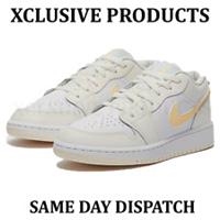 Nike Air Jordan 1 Low GS - Sail/Laser Orange/White - SIZE UK 5.5 - FV8486-181