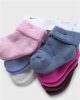 NEW NIKE KIDS TERRY CUFFED INFANT TODDLER SOCKS BOYS GIRLS 6 PACK MULTICOLOUR