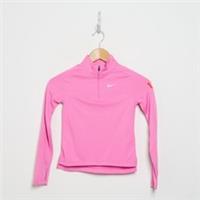 NIKE Girls' Fitness Long Sleeve 1/2 Zip Top Junior Pink SIZE 7-8YRS