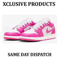 Nike Air Jordan 1 Low GS - Fire Pink/Whisper White - Size Uk 6 - FV8486-600