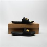 NIKE Kawa Slides Junior Black/Gold SIZE 4.5