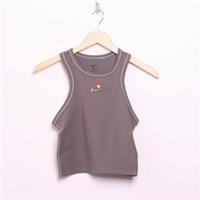 NIKE Training Swoosh Crop Tank Top Women's Grey SIZE S