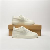 NIKE Air Force 1 Embroidered Swoosh Junior White SIZE 3 Trainers