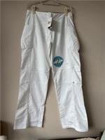 Nike Womens White Flare Zip Trousers Size 14 Long FitDry Y2K Deadstock - 14 Regular