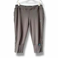 Nike Vintage Women's Studio 3/4 Leggings Large 14-16 Brown NWT Dri-Fit Deadstock - L Regular