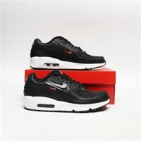 NIKE Air Max 90 Junior Black/White/Grey/Red SIZE 6 Trainers