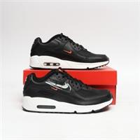NIKE Air Max 90 Junior Black/White/Grey/Red SIZE 4 Trainers