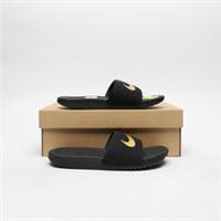 NIKE Kawa Slides Junior Black/Gold SIZE 5.5
