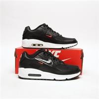 NIKE Air Max 90 Junior Black/White/Grey/Red SIZE 5 Trainers