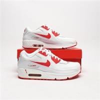 NIKE Air Max 90 Leather Junior White/Red SIZE 6 Trainers