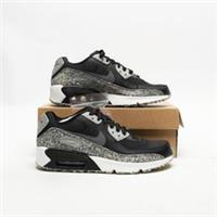 NIKE Air Max 90 Leather Junior Black/Grey/Red SIZE 4 Trainers