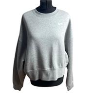 Nike Cropped Sweater Grey Oversized Crew Neck Women's UK Size XS  XS Regular