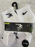 Nike Boy's Dry-Fit Cushioned Ankle White Socks- 6 Pair Pack (UK 2.5-4.5 )