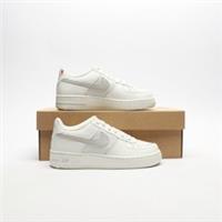 NIKE Air Force 1 Embroidered Swoosh Junior White SIZE 2 Trainers
