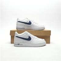 NIKE Air Force 1 Embroidered Swoosh Junior White SIZE 3.5 Trainers