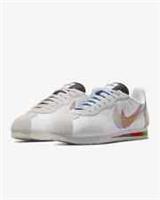NIKE CORTEZ BE TRUE: SUMMIT WHITE/ BLACK/ MULTI-COLOURED: DR5491 100- UK 11